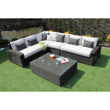 Chaud de luxe de haute qualité Poly Rattan L Sofa sets Garden Outdoor Furniture